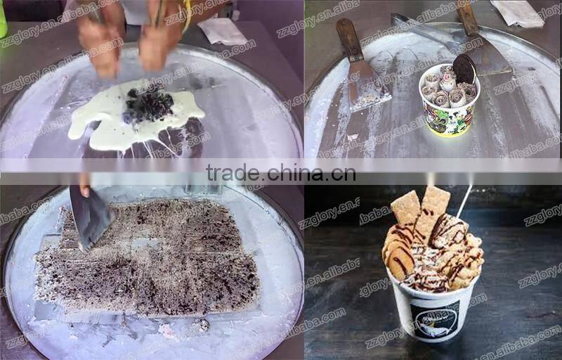 Imported Compressor High Efficiency Fried Ice Cream Machine