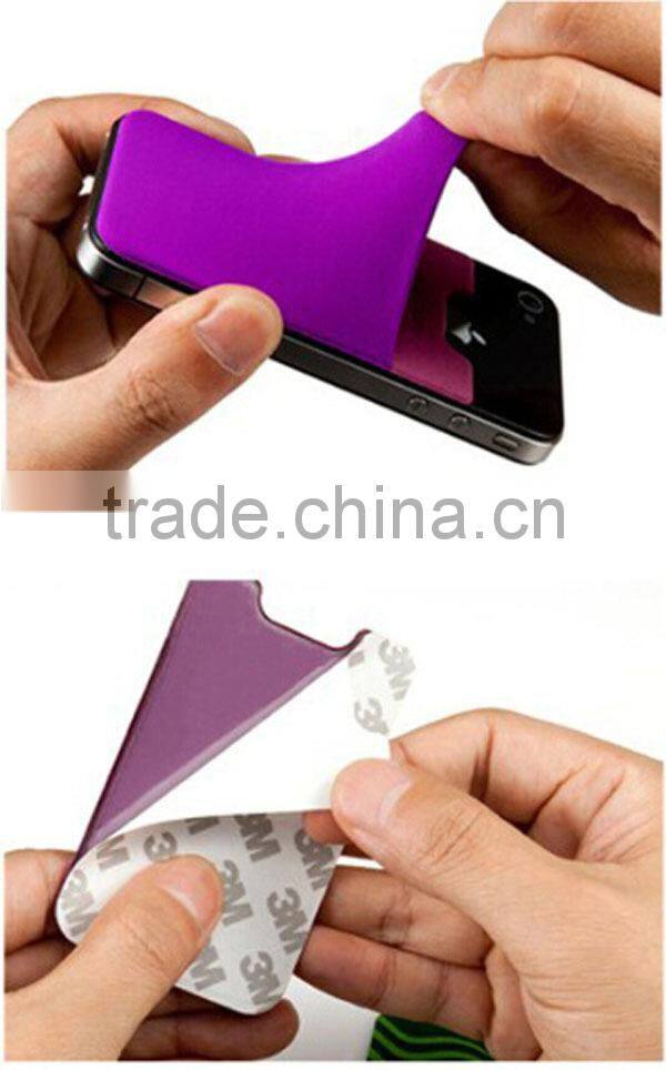 Custom private label 3m sticker smart wallet mobile card holder