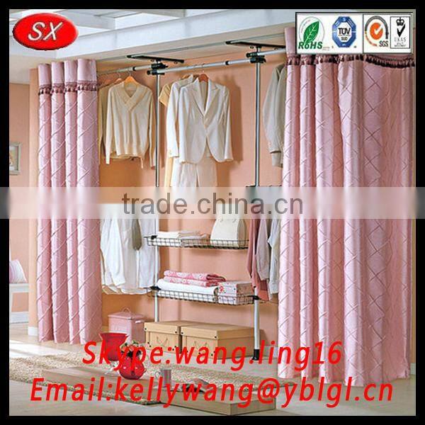 China customized Wardrobe Clothes Hanging Rail/aluminum clothes rod hanging wardrobe rail