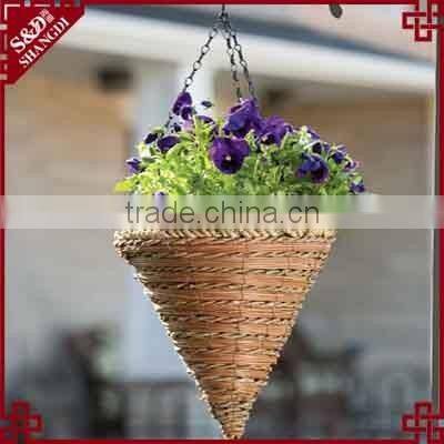 Garden round wall plant ORANGE/YELLOW cone hanging flower basket