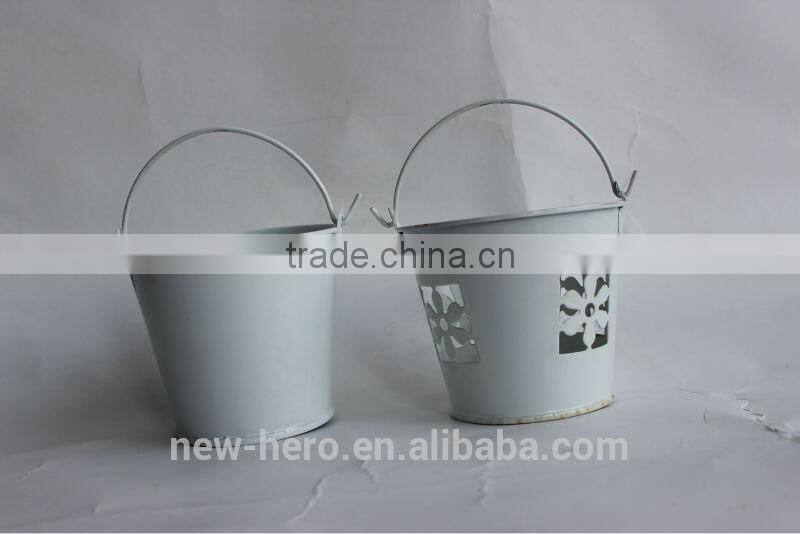 christmas metal bucket