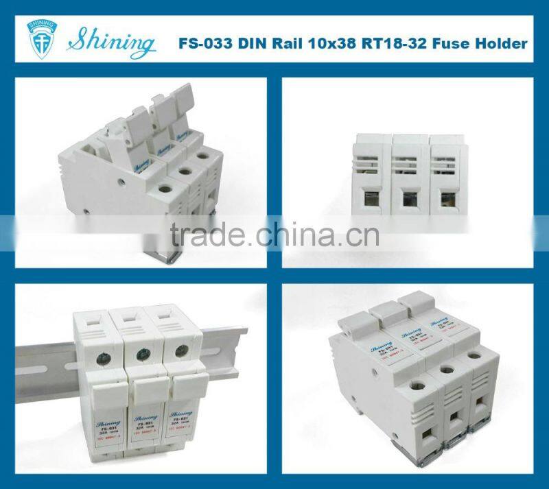 FS-033 Din Socket Connector Cartridge Cylinder Ceramic Fuse Holder