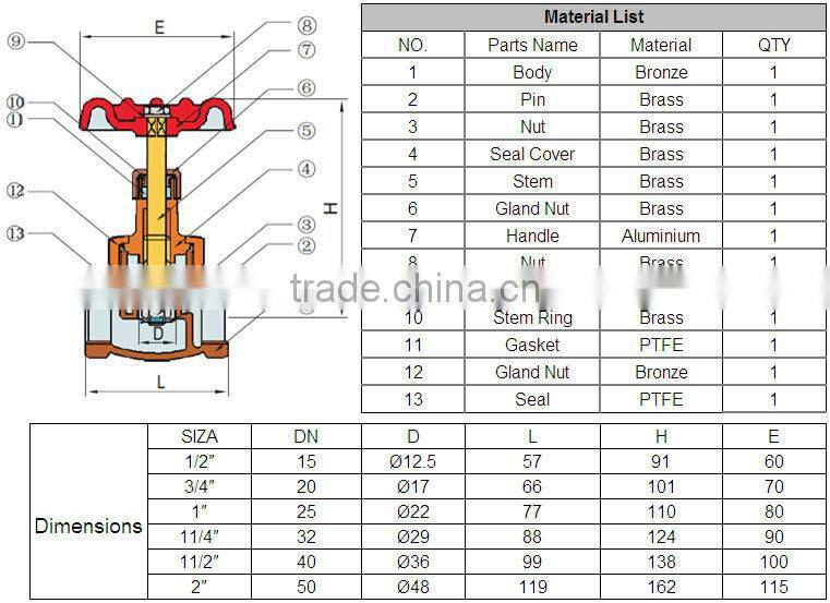plumbing pn16 brass stop valve