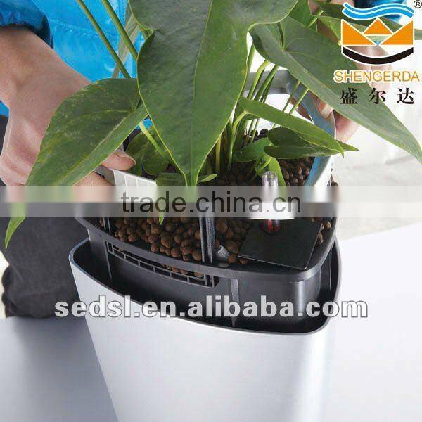 pp tall self-water tall plastic flower vases