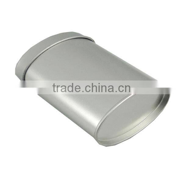 Chinese factory customized unique empty oval airtight coffee tin box