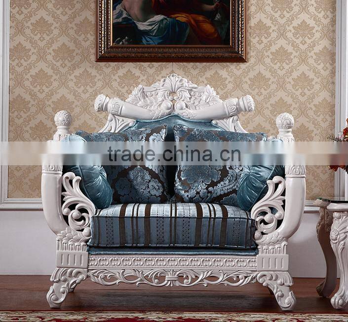 New design solid wood living room furniture fabric sofa set