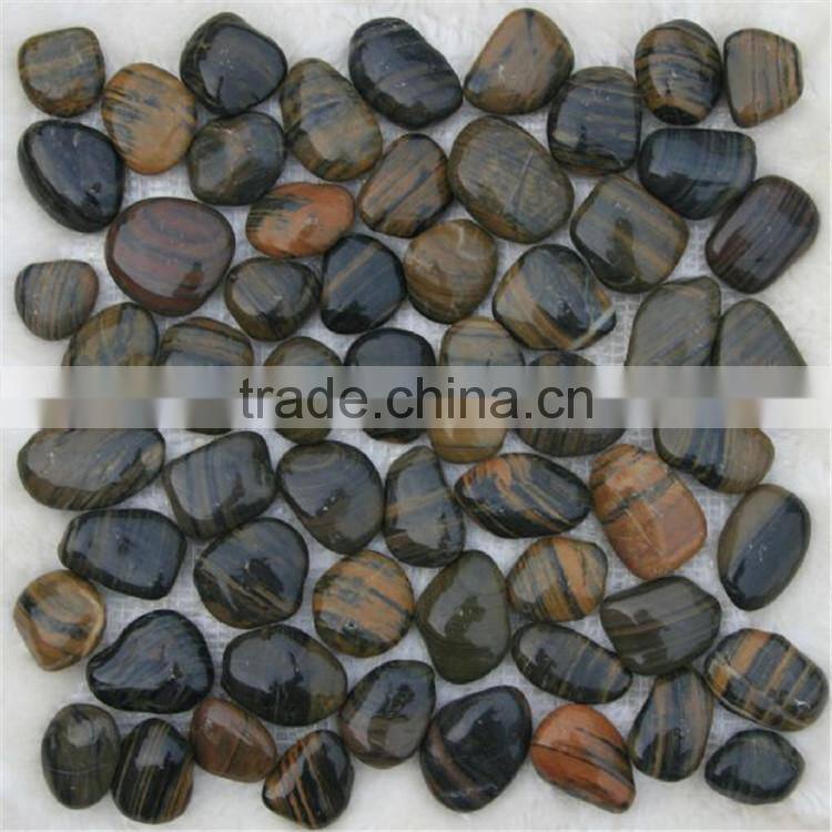Pebble Stone Mosaic Stripe Pebble Mesh Tiles Prices