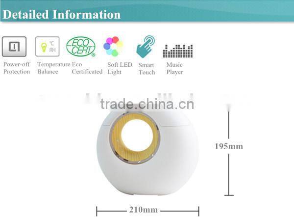 Eco-friendly CE approved music player breathing LED light portable electric fragrance oil dispenser
