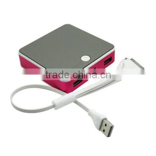 Fashionable square power bank 10400mah mobile phone charger