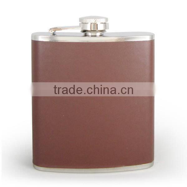 2016 New leather wine bottle, 304 Hip flask stainless steel hip flask