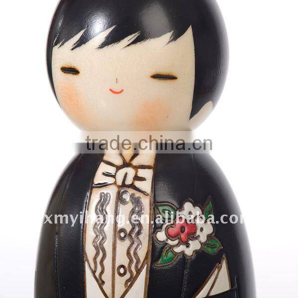 ceramic The Bride and Groom Japanese wedding Kokeshi Doll