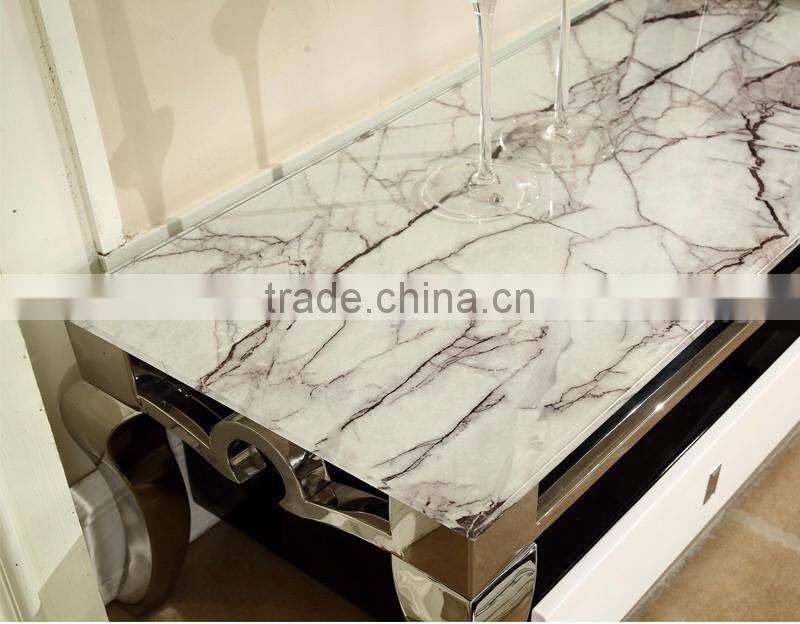 Stone TV Stand Stainless Steel Legs with Drawer