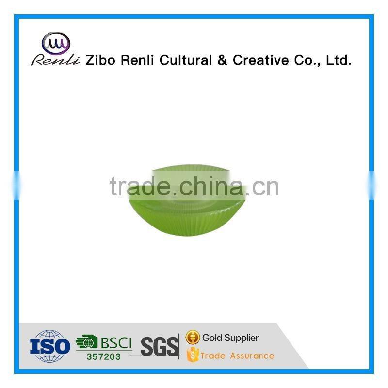 Hot Sale Green Antique Ribbed Glass Candle Holder for Birthday