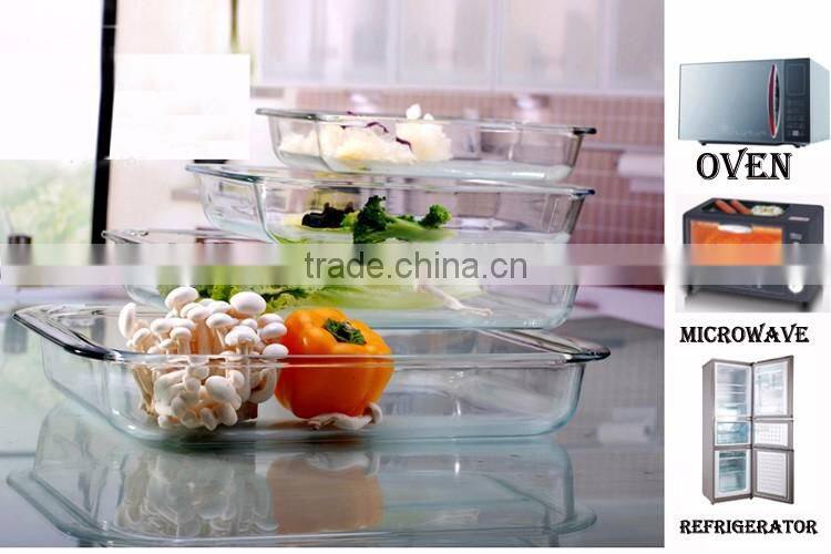 3.5L large transparent heat resistant microwave oven glass plate for baking