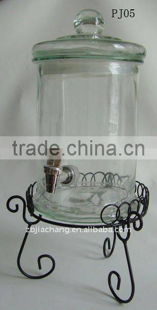 PJ05 with metal rack glass dispenser beverage