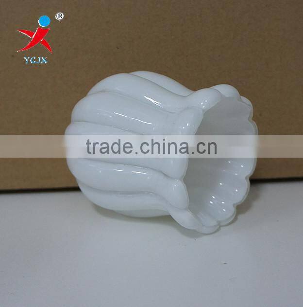 Shiny Opal Glass Lampshades With Lines/OEM Service For Blown lampshades