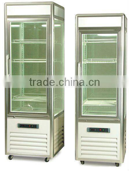 Triangle glass showcase/refrigerator cake showcase/fruit showcase/beverage showcase