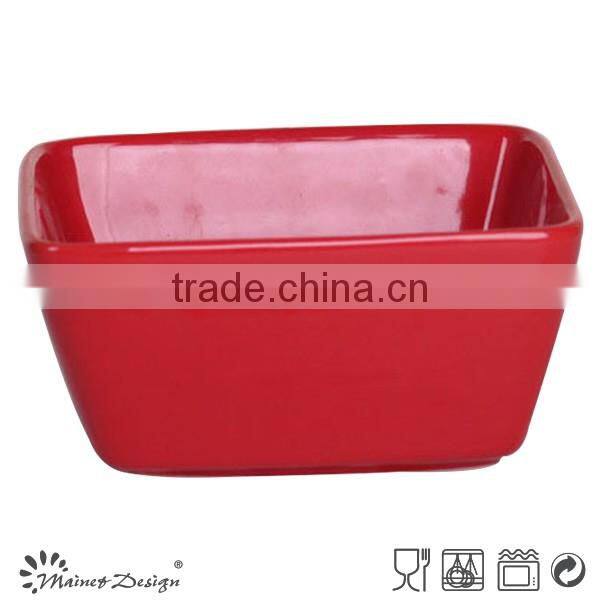 solid color stonware square bowl