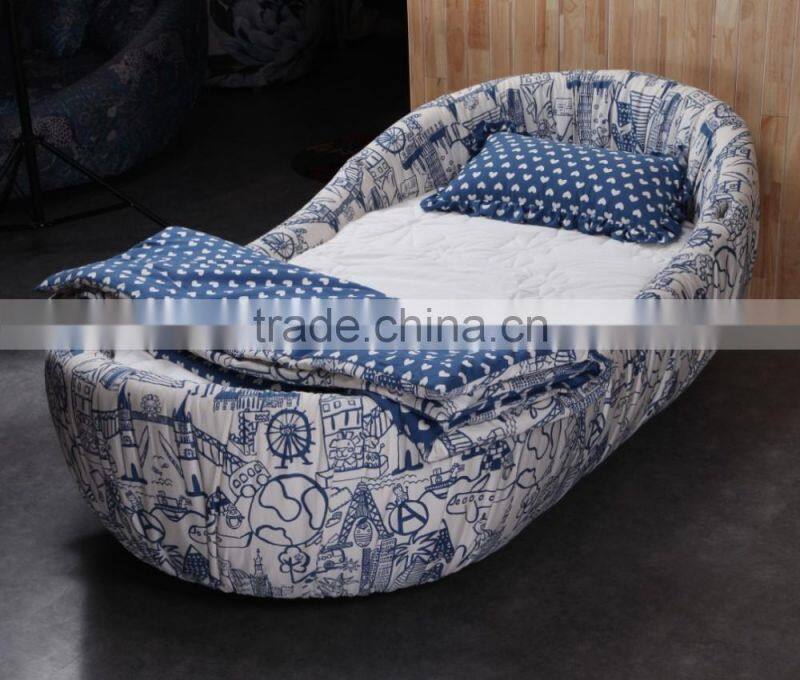 MMD07 luxury fabric egg bed 2016 alibaba new children furniture funky baby kids bedroom furniture