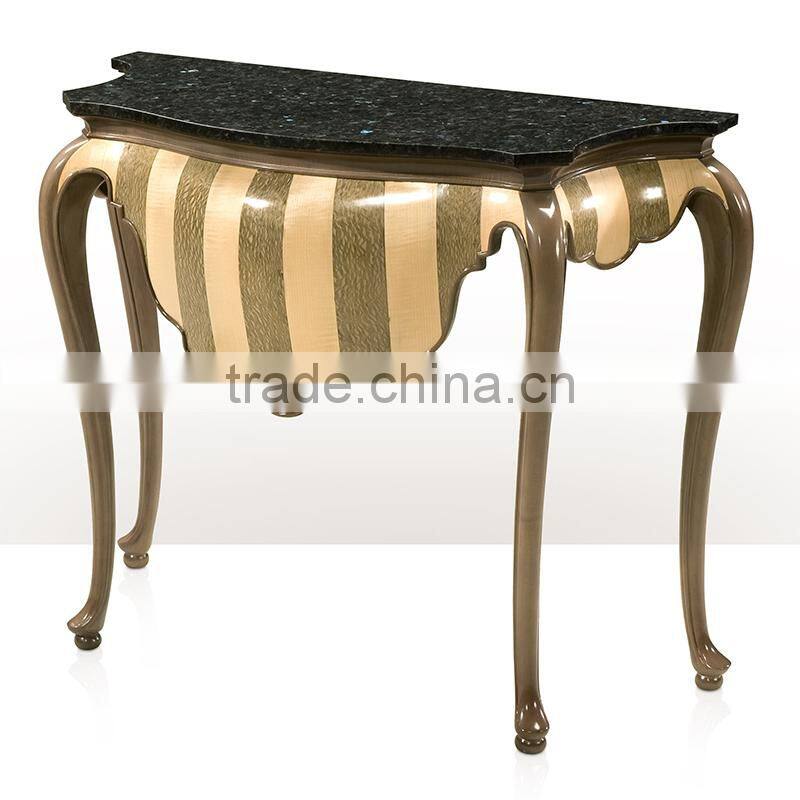 Handcarved Classic Elegant European Style Stripe Pattern Wood Console Table for Living Room and Dining Room BF12-05314d