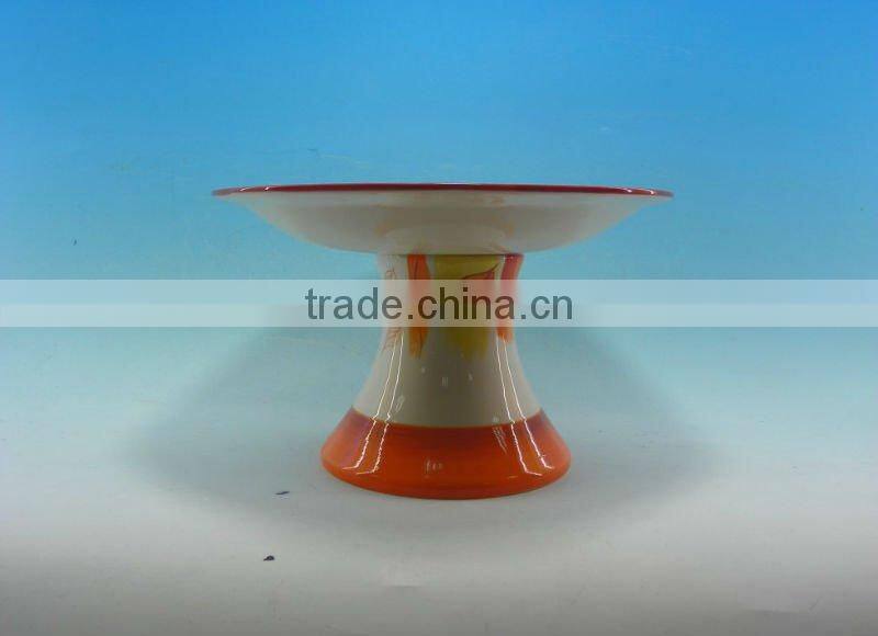 Colorful round ceramic cake stand