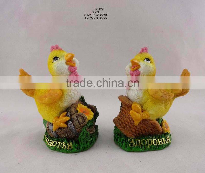 2017 new year souvenir animal statue resin chicken for home decoration