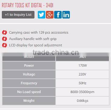 MODEL 3401 RONIX ROTARY TOOLS KIT/ 170B-2 170W 0.66KG