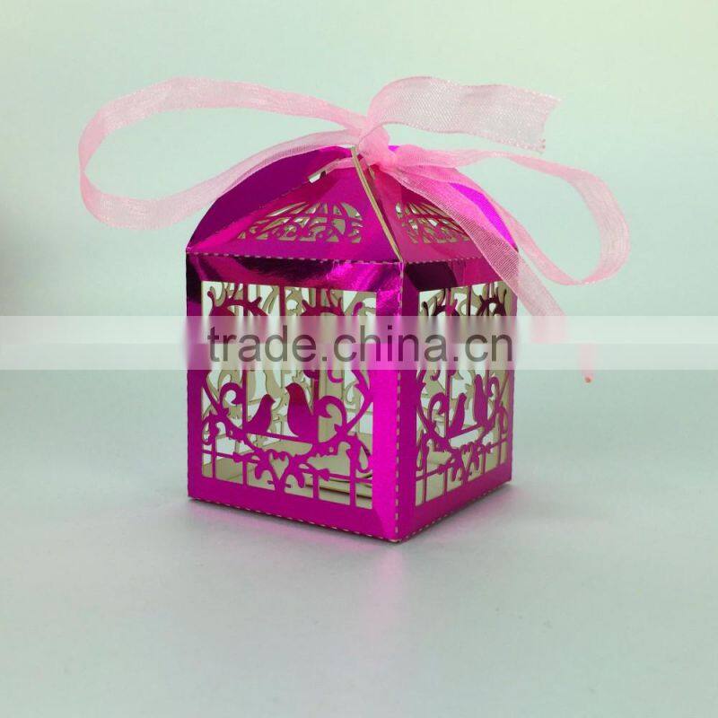 Customized foldable sweet wedding candy box romantic paper wedding box