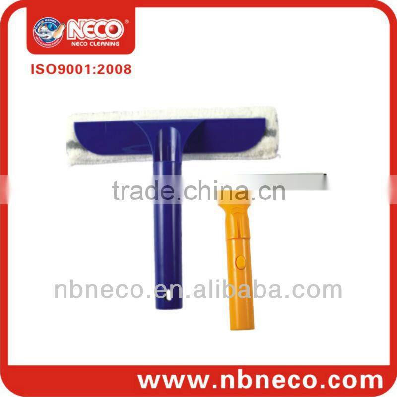 window cleaner with squeegee and microfiber