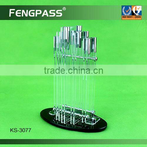 Rose red color modern knife block(346-389-476)