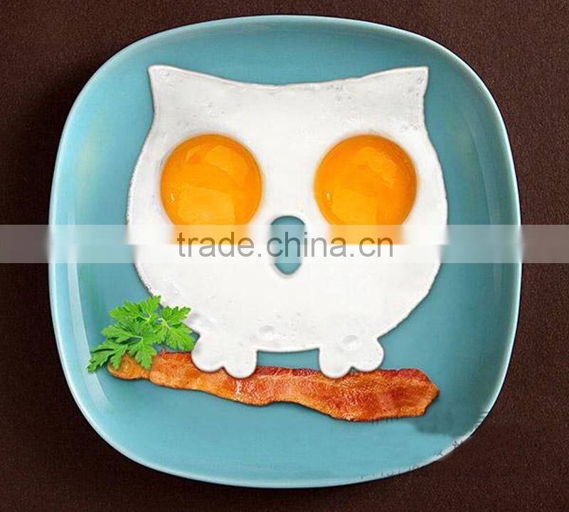 Unique silicone egg cook ring owl shaped fried egg molds pancake maker