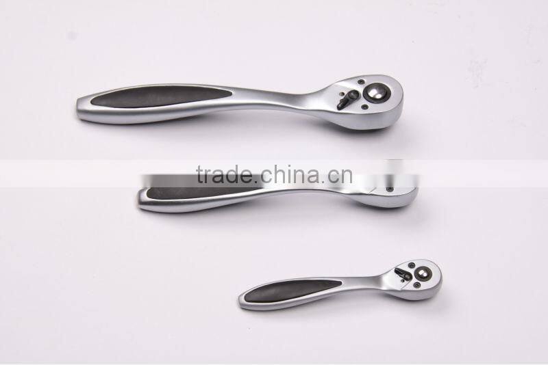 ratchet handle, 72T, curved handle with pear-type handle, 40cr+crmo material, PP+TRP handle, good quality ratchet handle