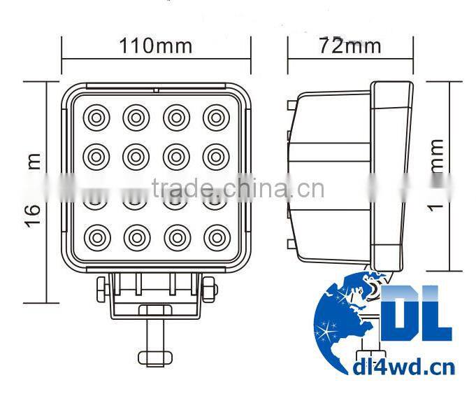 Epistar leds light IP67 48w off road car led work light