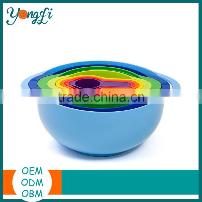Colorful Stackable Bowls For Baking 8-Piece Measuring Mixing Bowl Set