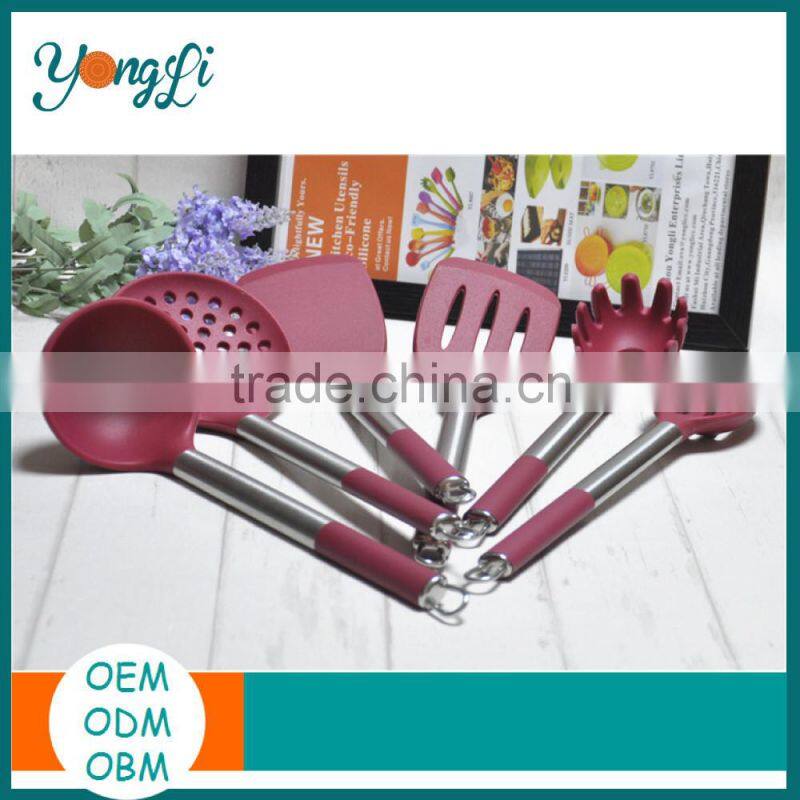 Kitchen Appliance Silicone Stainless Steel Wooden Non-stick Cookware Set