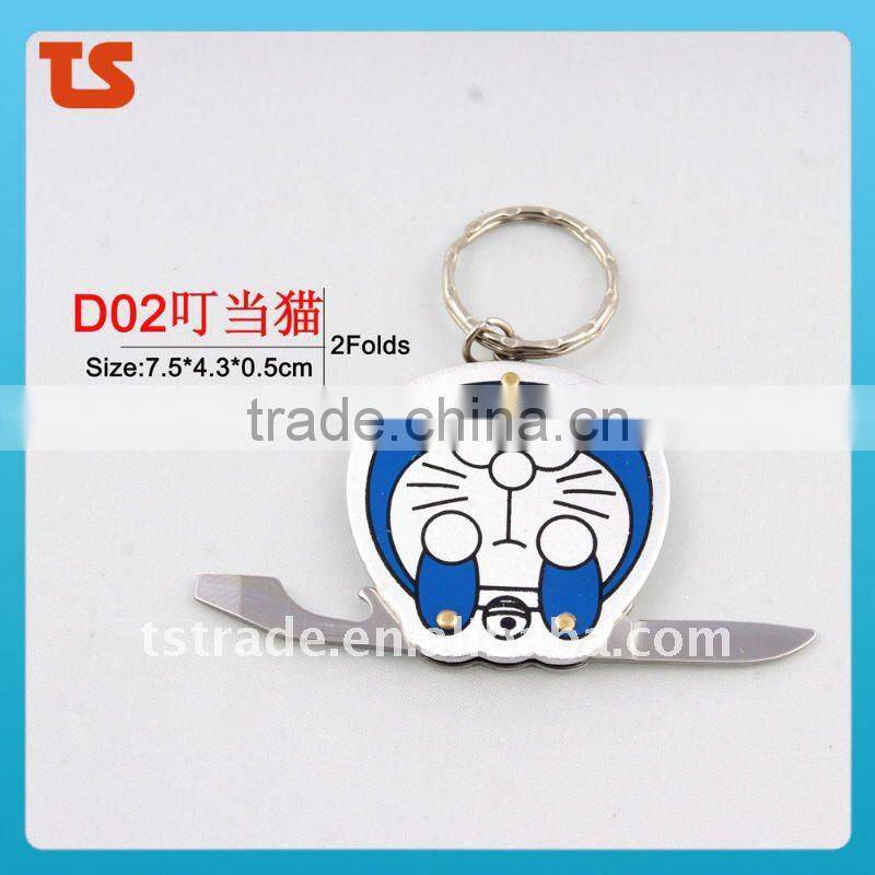 2014 Mini Multi Cute design LED metal utility keychain gift knife K404A