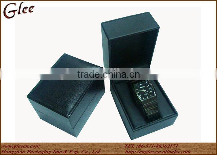 Custom logo black Leather Single Watch Display Box