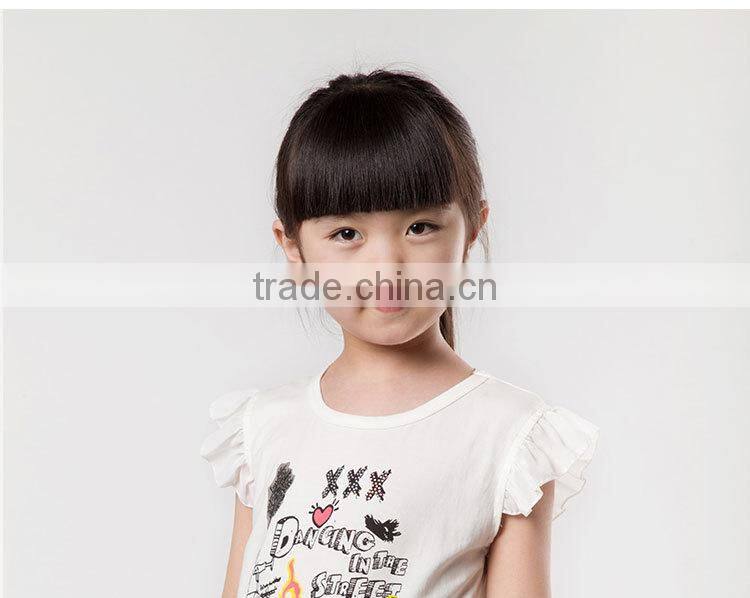 Children's cotton printed lovely butterfly sleeve T-shirt