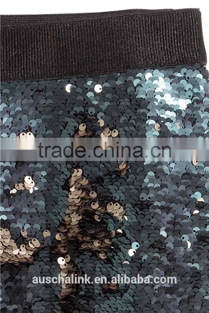 new arrival lady knee length fancy sequin skirt wholesale