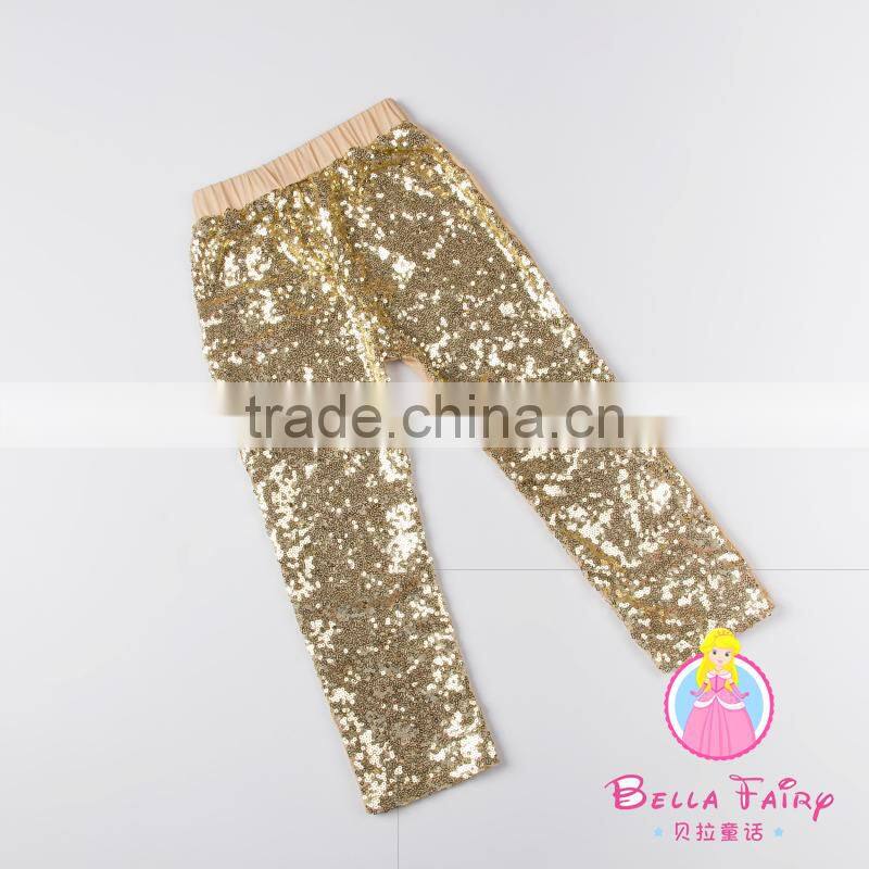 Factory Wholesale Icing Pants Adorable Baby Black Long Pants Toddler Infant Girls Sequin Pants