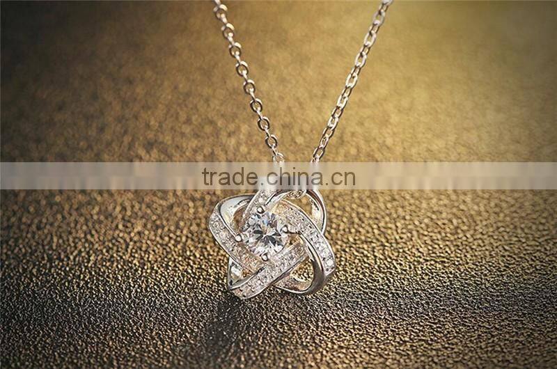 2017 new fashion hollow flower CZ pendant necklace jewelry Eternal Lucky Star Necklace