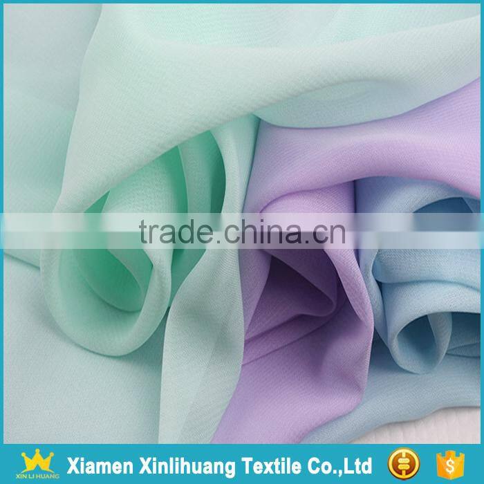 New Design Multi Color 75Dx75D 100% Polyester Dobby Georgette Dress Fabric