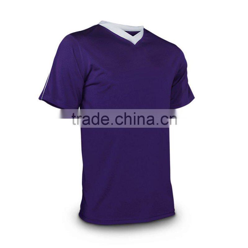 2014 wholesale new custom mens polyester soccer jersey contrast colors v neck plain design soccer uniforms football jerseys