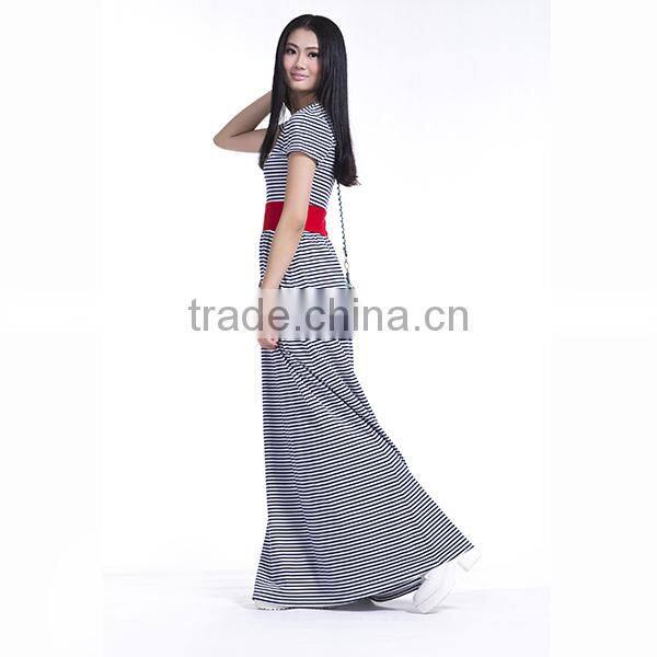 latest dress designs photos fashion 2017 long stripe dress