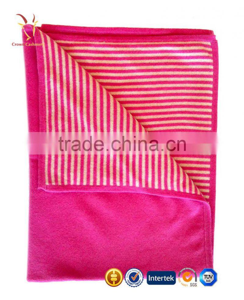 Stripes Design Double Side Baby Cashmere Knitted Blanket