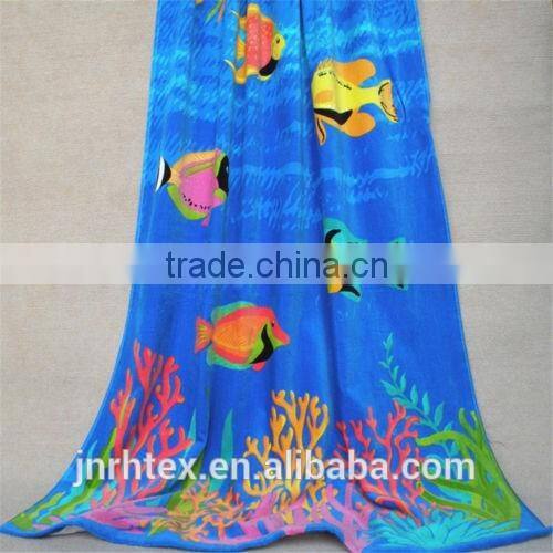 China custom high end photo printed velour beach towel
