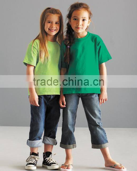 Fashion custom blank round neck kids short sleeve wholesale trendy china kids clothing supplier