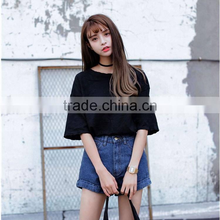 2016 latest new design fashion short jeans for women