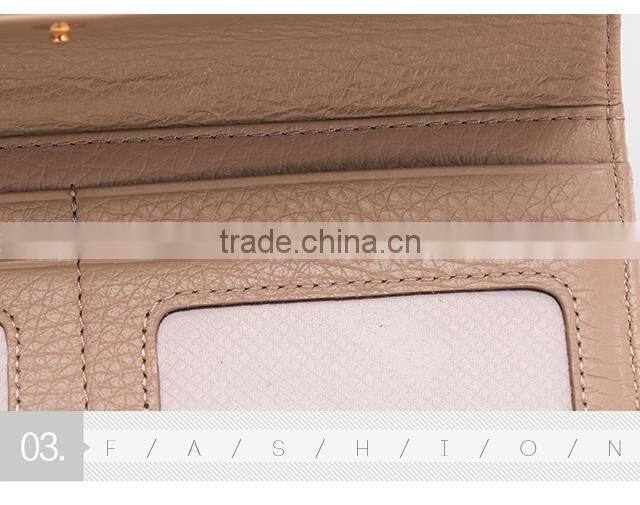 High Quality Women Leather Long Wallet Fashion Pure Color Clutch Bag Women