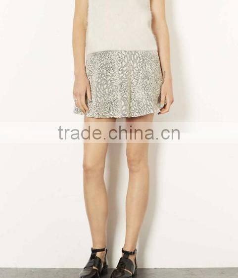 OEM/Wholesale High quality cotton/spandex printing women cotton printed skirt